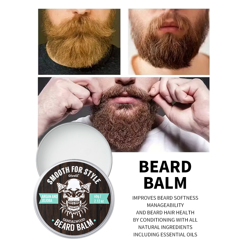 Beard Oil Growth - 남성용 수염밤 - 아르간 오일, 호호바