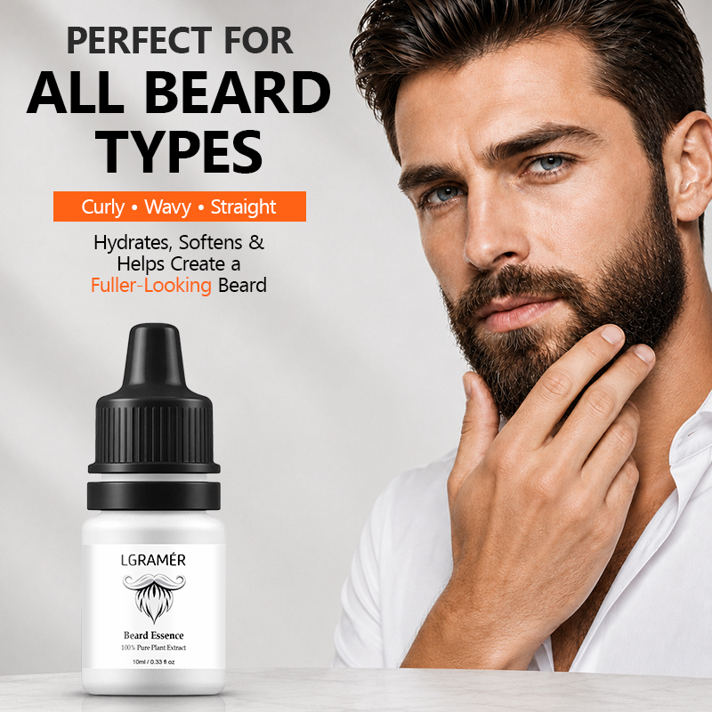 Beard Oil Growth - 남성용 수염 성장 세럼은 얼굴 모낭에