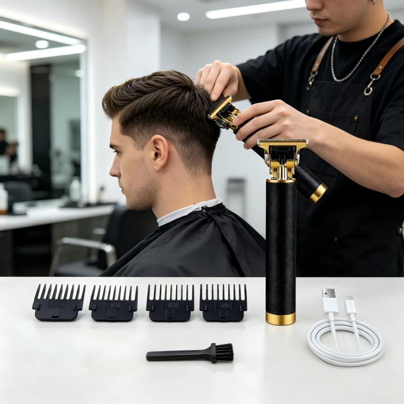 Men'S Grooming Set - 텍스처드 무선 헤어 트리머 USB 충전식