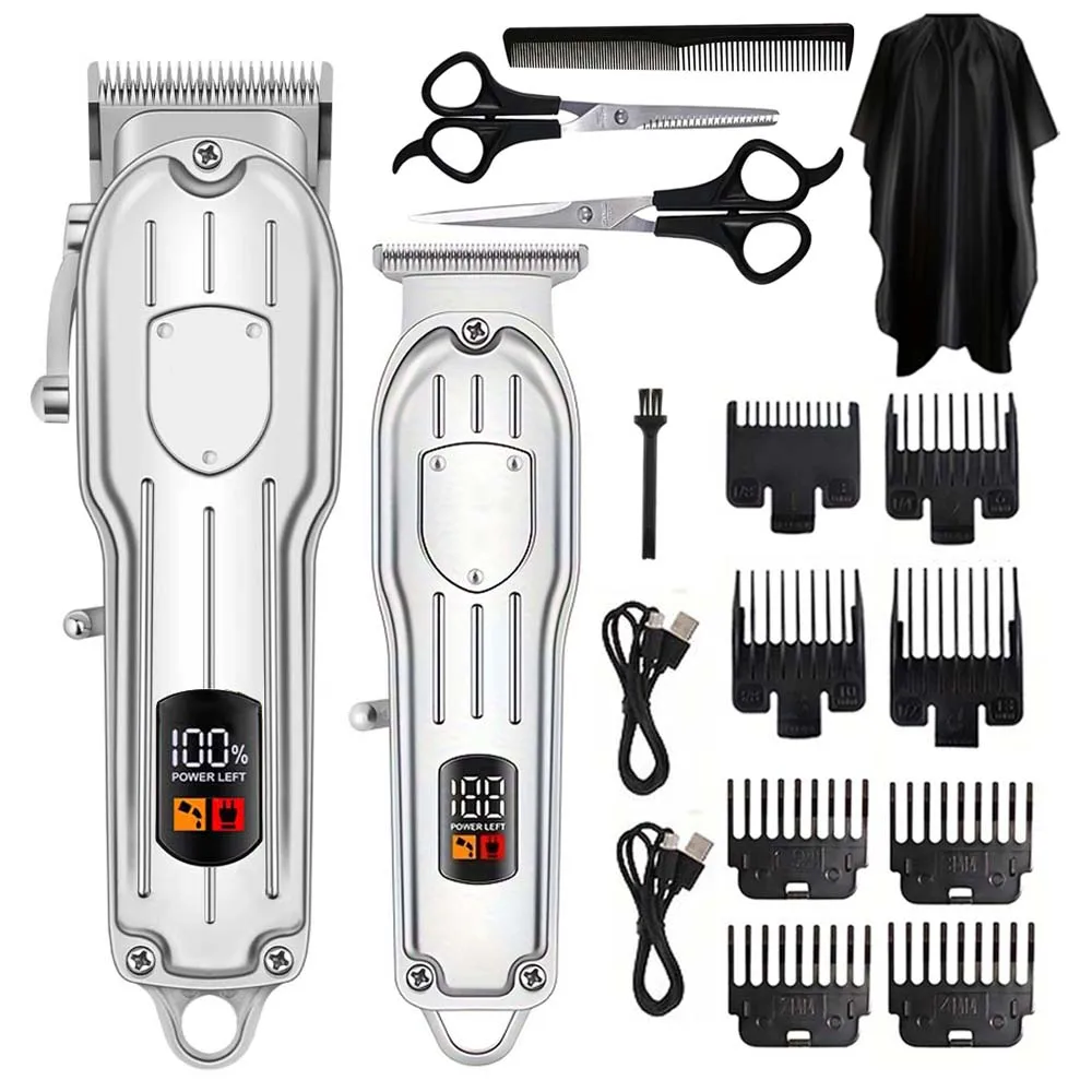 Men'S Grooming Set - 전기 헤어 클리퍼 디지털 디스플레이 다기능