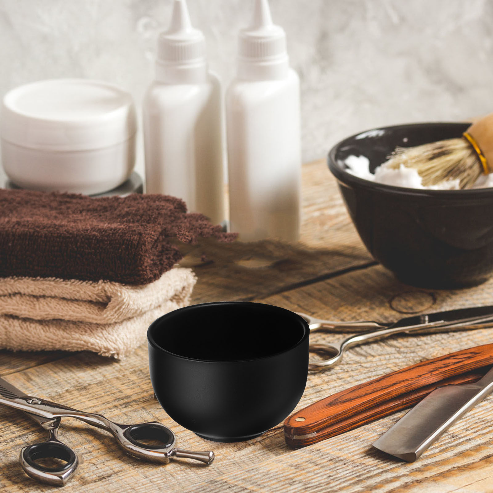 Shaving Bowl Soap - 블랙 남성용 스테인리스 스틸 면도 그릇