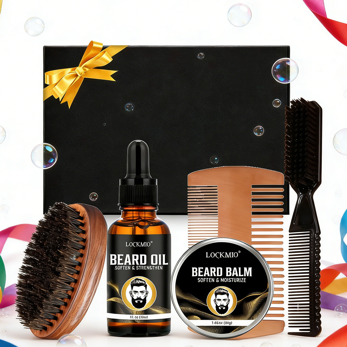 Beard Oil Growth - 록미오 남성용 수염 관리 스타일링 제품,