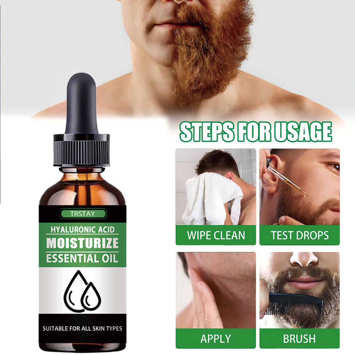 100% 천연 가속 얼굴 털 성장 수염 에센셜 오일 모 - Beard Oil Growth 리뷰 및 가격