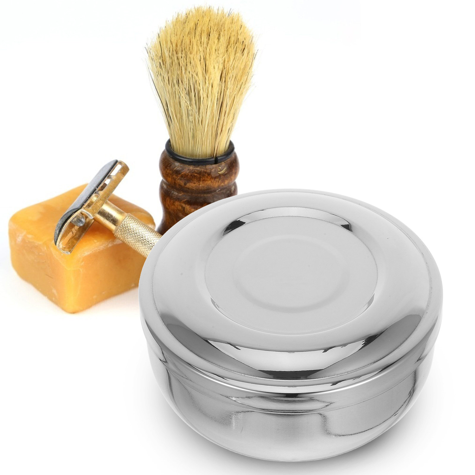 남성용 스테인리스 스틸 면도 머그컵, 뚜껑이 있는 금속 - Shaving Bowl Soap 리뷰 및 가격