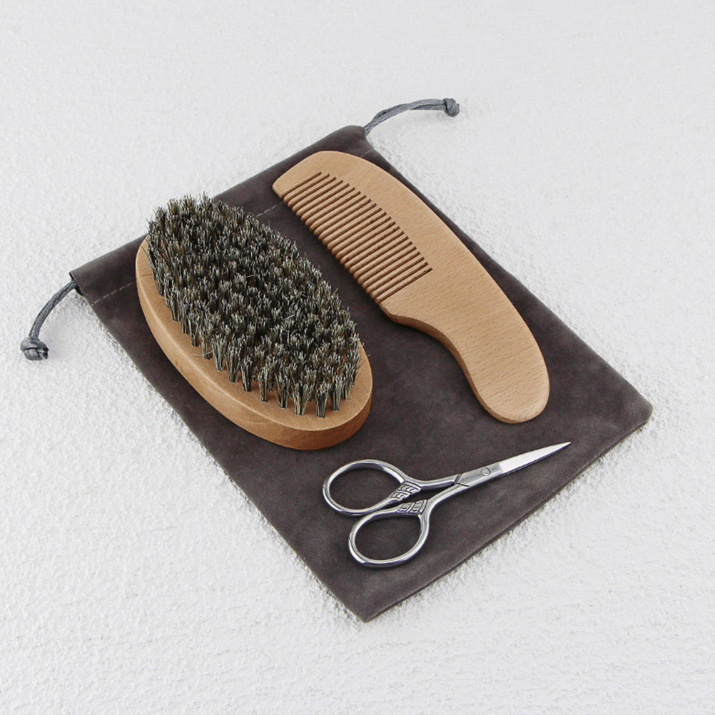 남성용 전문 수염 관리 세트 1세트, 나무 빗, 브러쉬 - Men'S Grooming Set 리뷰 및 가격