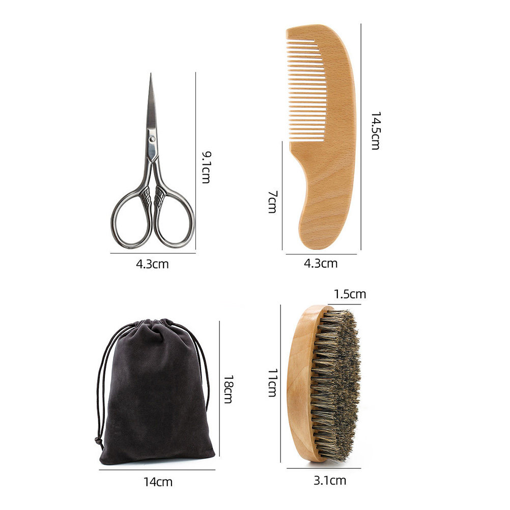 남성용 전문 수염 관리 세트 1세트, 나무 빗, 브러쉬 - Men'S Grooming Set 리뷰 및 가격